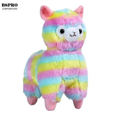 China BSpro #CA18NV2862 plush stuffed custom rainbow alpaca toy alpaca plush toy for sale