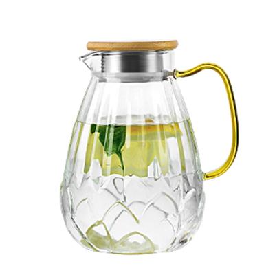 China Sustainable Creative Lotus Shaped Water Bottle Juice Pot High Temperature Resistant Cold Teapot for sale