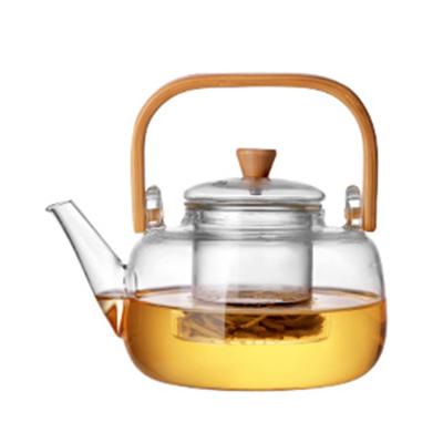 China Sustainable new teapot with wooden handle can be heated and boiled in an electric clay oven for sale