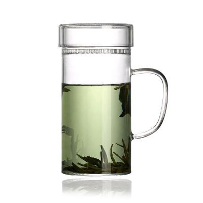 China Sustainable High Quality Handmade Glass Cup 300ml 400ml Clear Glass Tea Cup for sale