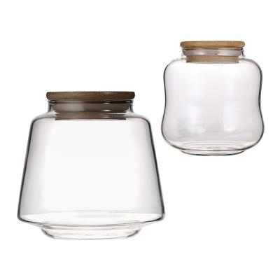 China Viable Customizable Wide Mouth Borosilicate Glass Jar Food Storage Large Capacity Glass Jars for sale