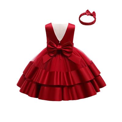 China Anti-Static Birthday Dresses Baby 1 2 3 4 5 Years Lace Up Girls Dress Party Dress Fluffy Girls Dress Baby Girl Christmas Dress for sale