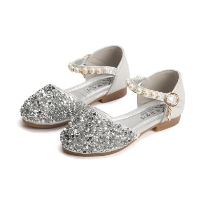 China New Disposable Sequin Girls' Sandals Princess Shoes Diamond Girls' Crystal Shoes Show for sale