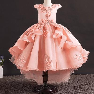 China Anti-wrinkle 2-12 Years Girls Slim Pearl Sequin Shorts Sheaths Nail Embroidered Pearl Tailed Wholesale Girl's Birthday Dress Girl's Dress In Stock for sale