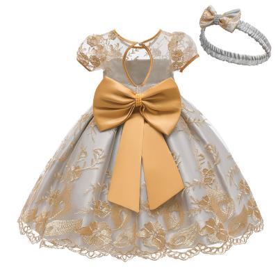 China Wholesale Military Kids Girl Dresses Hot Sale Backless 1-9Years Babies Party Wear Birthday Wedding Dresses for sale