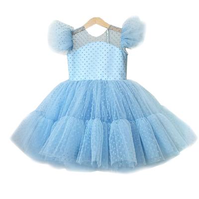 China Anti-static children's clothing for birthday party baby dress skirt Pengpeng princess dress bow embroidered little girl dress skirt for sale