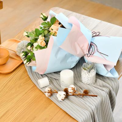 China Simple Color Korean Style Waterproof Waterproof Double-Sided Eco-Friendly Floral Flower Wrapping Paper DIY Wedding Birthday Gift for sale