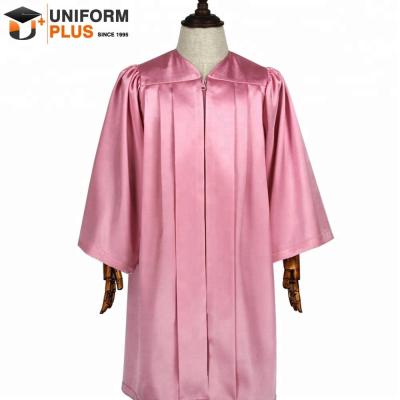 China High Quality Shiny Pink School Kids Graduation Long Gown Kids Graduation Dress for sale