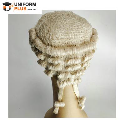 China High Quality Regular Wave Horse Hair 100% Traditional Court Judge Lawyer Wig for sale