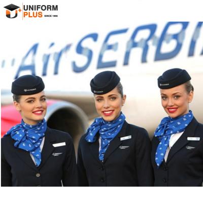 China Fashion Air Hostess Stewardess Cabin Crew Airline Pilot Uniforms Custom Design Custom Uniform for sale