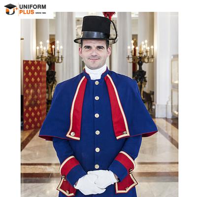 China Custom Hotel OEM Hotel Restaurant Doorman Bellman Cost Design For Hotel Staff Uniform for sale