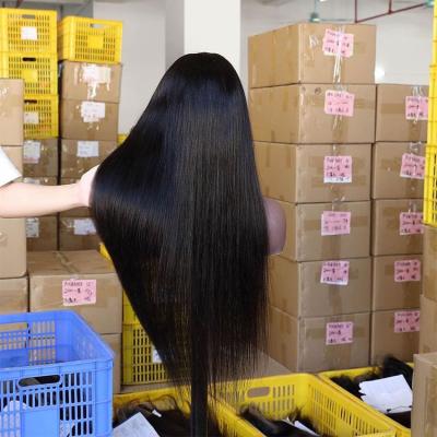 China Brazilian Straight Raw Virgin Cuticle Aligned Brazilian Hair Wigs For Black Women HD Lacefront Wig Hair for sale