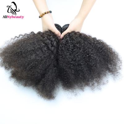 China Wholesale Alinybeauty Best Soft Smooth Thick Shedding Barely Shedding Indian Curly Raw Hair Bundle Sellers Afro Curly Hair Bundle Virgin Hair Lined Virgin Hair for sale