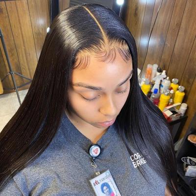 China Wholesale Brazilian Straight Virgin Hair Wigs Pre Plucked With Baby Hair HD Transparent Lace Front Wigs For Black Women Hair Wigs for sale