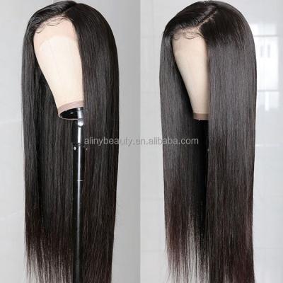 China Silky Straight Virgin Hair Full Lace Wig For Women Peruvian Black Swiss Brazilian Hair 30 Inch Size Quality Lace Up 10~34 Inches Long 180% for sale