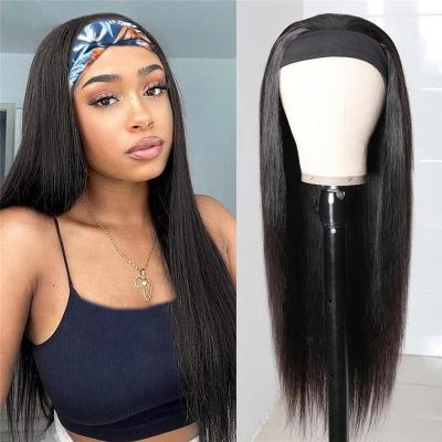 China Wholesale Straight Virgin Headband Hair Wigs, Brazilian Hair Wigs, Hairband Headband Wigs For Black Women for sale