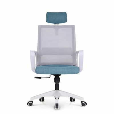 China (Size) Swivel Adjustable Ergonomic Mesh Fabric Cheap White Plastic With Headrest Office Computer Chair for sale