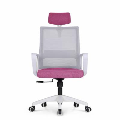 China (Size) Swivel Adjustable Ergonomic Cheap White And Red Mesh Fabric Plastic With Headrest Office Computer Chair for sale