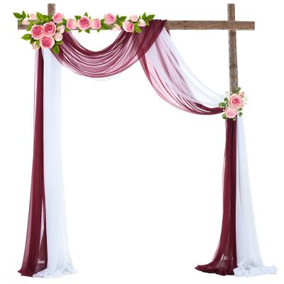 China Wedding Backdrop Hot Selling Wedding Stage Backdrop Wedding Veil Wedding Backdrop Decoration Tulle Curtain Fast Scheduling Backdrop for sale