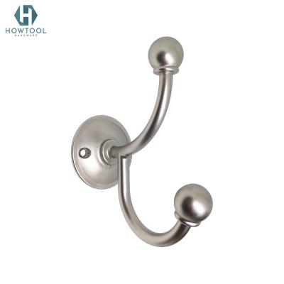 China HOWTOOL stored A326 | Double Coat Hooks Wall Mounted , Double Hooks Satin Utility Black Nickel for sale