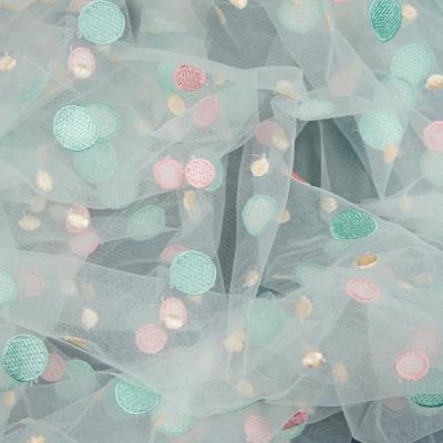 China Breathable Popular Design Tulle Embroidery Fabric Mint Lace Tulle Fabric High Quality Net Kid Embroidered Lace Fabric for sale