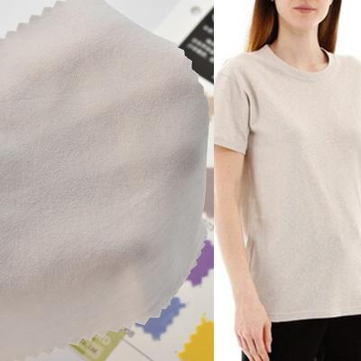 China Organic wholesale T-shirt cotton fabric high quality pima enzyme wash plain soft breathable pima cotton knit fabric for garment for sale