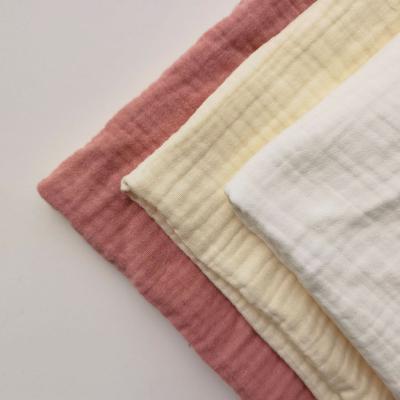 China 100% Sustainable Cotton Three Layers Gauze Fabric Sleepwear Baby Wrap Organic Triple Towel Blanket Gauze Fabric For Baby for sale