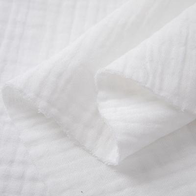 China Premium quality 100% organic cotton sustainable white 3 layers gauze muslin fabric for baby triple fold gauze fabric for sale