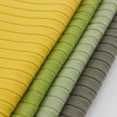 China Latest viable tubular ribbed fabric for garment underwear clothing knit material stealth ribbed cotton fabric wide rib fabric for sale