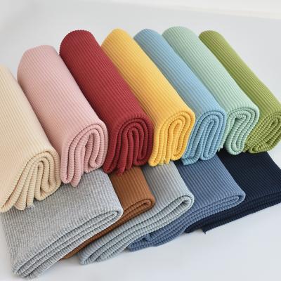 China Stretch Ready To Ship Knitted Ribbed 93 Cotton 7 Spandex Fabric Stretch Fabrics For Long Sleeve T Shirt for sale