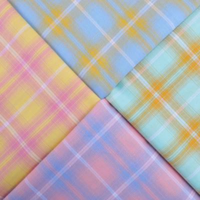 China New Design Rainbow Gingham Fabric 100% Cotton Yarn-dyed Plaid Checkered Fabric Good For Ladies Kids Dresses Shirts for sale