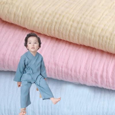 China Double Layer Baby Organic Mask Diaper Breathable Cotton Fabric For Home Clothes Children's Pajamas for sale