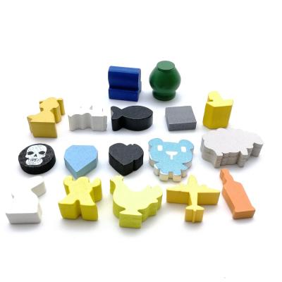 China Custom Design Wooden Shape Wooden Figures Wood Miniatures Player Meeples for sale