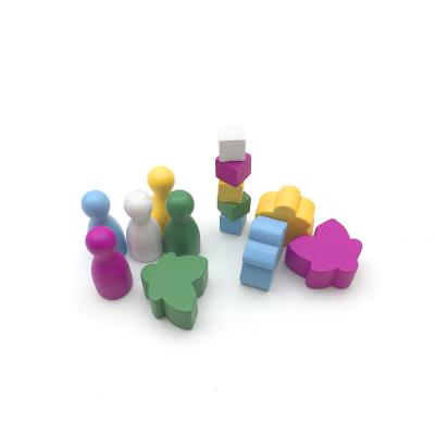 China Borad Game Pieces Shape Custom Design Wooden Figures Dish Miniatures Meeple Player For Board Game Pieces for sale