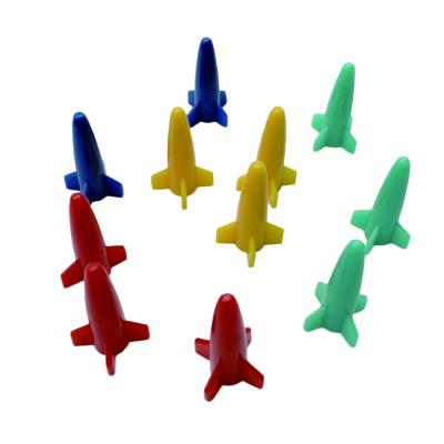 China Plastic Pieces Rocket Pawns Rocket Shape Board Game Plastic Figures for sale