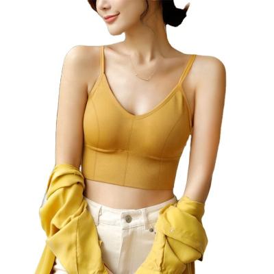 China Summer U Shape Free Back Girls Beauty Bra Tops Seamless Anti-Drained Yarn Tank Viable Women Bottom Top for sale