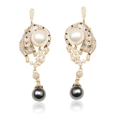 China YANYI CLASSIC Design Leopard Jewelry African Freshwater Pearl Drop Earring For Women for sale