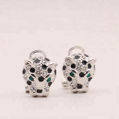 China ALLOY fashion design jewelry hot selling enamel leopard head stud earrings for women for sale