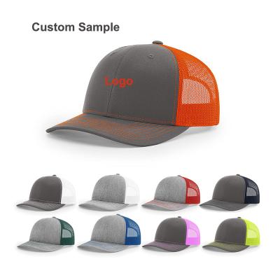 China COMMON Custom Logo Premium High Quality Classic 6 Panel Plain Blank Richardson 112 Pre Curved Two Tone Gorras Trucker Baseball Cap Hat for sale