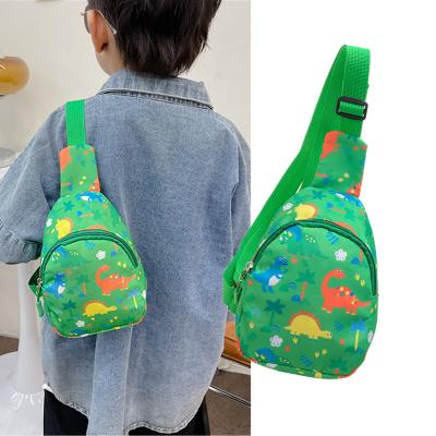 China Other Shop RKB1039 Wholesale Children's Bag Cute Smiling Dinosaur Printing Chest Bag Purse For Baby Boy Girls for sale