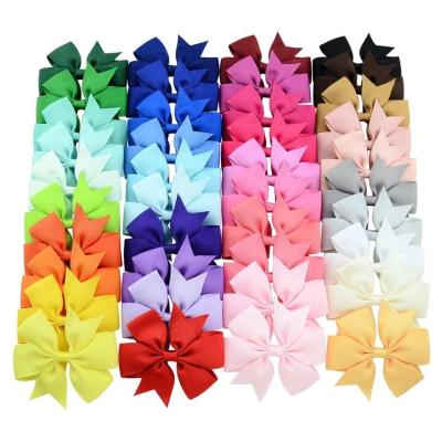 China Hair Styling Tools AC1007 Baby Hairbow Hairpins Shape Solid Ribbon Bow Hair Clips Accessories for sale