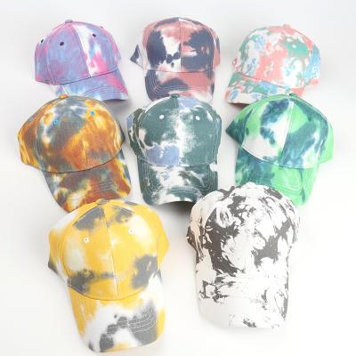 China COMMON Fashion Summer Sun Adjustable Leisure Caps Tie Dye Cotton Hat Outdoor Sports Baseball Cap for sale