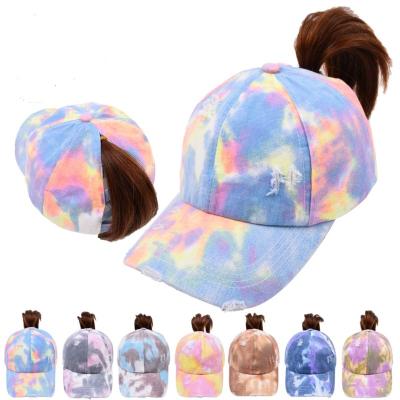 China COMMON Cotton Adjustable Dye Dyed Low Profile Hat Hip Hop Sun Hat Sports Caps Tie Dye Baseball Cap for sale