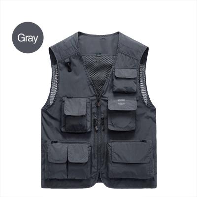 China Viable Wholesale Outdoor High Quality Multiple Pockets Windproof Utility Jacket Plus Size Men's Vests Waistcoat for sale