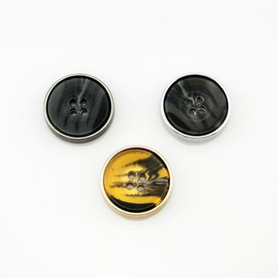 China 2021 Custom Colored Logo Zinc Alloy 4-Holes Button Nickel Free Sewing Buttons For Clothes for sale