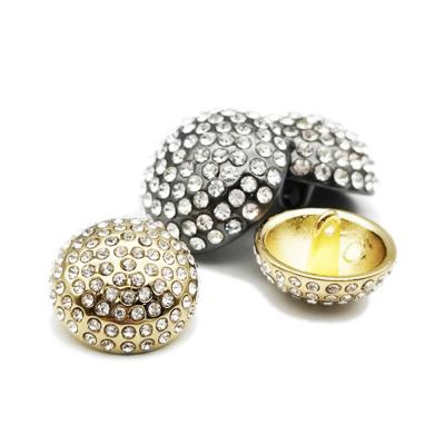 China Viable Custom Design Rhinestone Dome Metal Fashion Sewing Leg Buttons For Clothing for sale