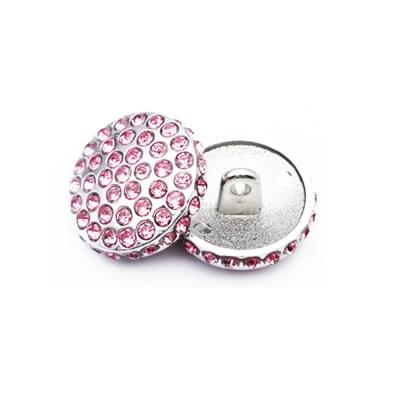 China Viable Rose Rhinestone 18mm Leg Button Diamond Design 28L Metal Custom Sewing Buttons For Clothes for sale