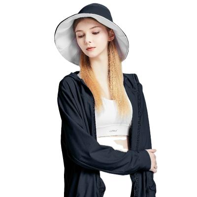 China Breathable long sleeve Supield 2269A UPF 50 sun skin protection hoodie black sunscreen anorak for sale