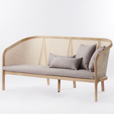 China Modern Solid Modular Cane Webbing Furniture Wooden Sofa Living Room Furniture for sale