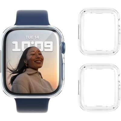 China Shockproof Clear Soft TPU Watch Case For Apple Watch 7 38mm 42mm Full Cover 8 Case Transparent Crystal Case For iWatch 49mm for sale